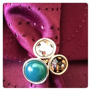 Tantalizing Trio Trimmed in Gold Fashion Ring